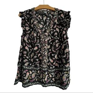 Old Navy Women’s Black Floral print Top Size: Medium